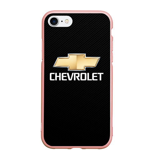 Чехол iPhone 7/8 матовый CHEVROLET / 3D-Светло-розовый – фото 1