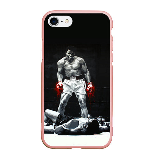 Чехол iPhone 7/8 матовый Muhammad Ali / 3D-Светло-розовый – фото 1