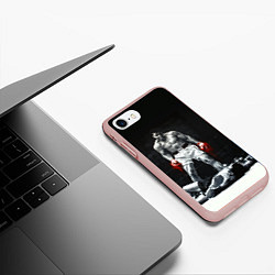 Чехол iPhone 7/8 матовый Muhammad Ali, цвет: 3D-светло-розовый — фото 2