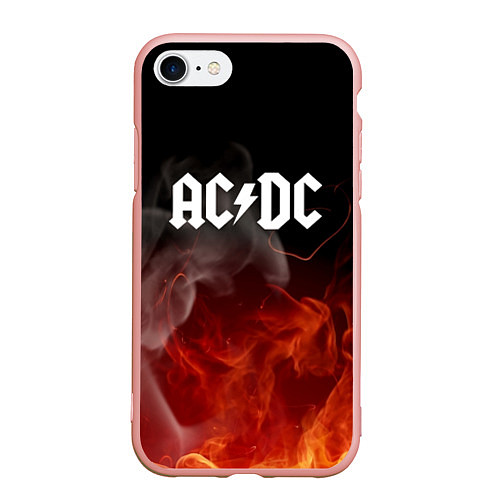 Чехол iPhone 7/8 матовый AC DC / 3D-Светло-розовый – фото 1