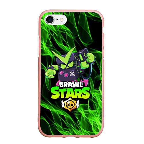 Чехол iPhone 7/8 матовый BRAWL STARS VIRUS 8-BIT / 3D-Светло-розовый – фото 1