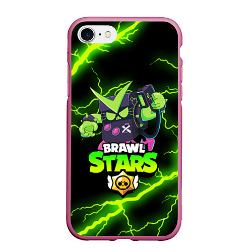 Чехол iPhone 7/8 матовый BRAWL STARS VIRUS 8-BIT / 3D-Малиновый – фото 1