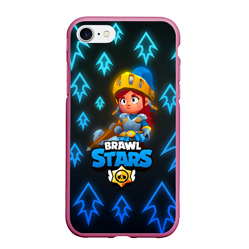 Чехол iPhone 7/8 матовый Brawl Stars Dragon Knight Jessie / 3D-Малиновый – фото 1
