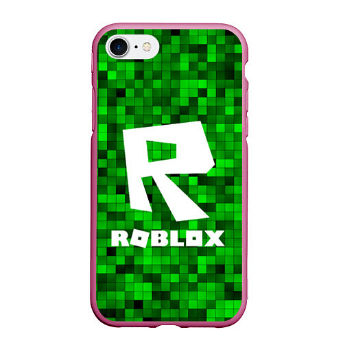 Чехол iPhone 7/8 матовый Roblox / 3D-Малиновый – фото 1