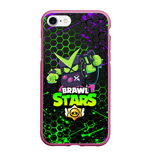 Чехол iPhone 7/8 матовый BRAWL STARS VIRUS 8-BIT / 3D-Малиновый – фото 1