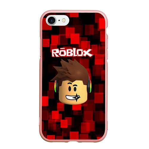 Чехол iPhone 7/8 матовый ROBLOX / 3D-Светло-розовый – фото 1