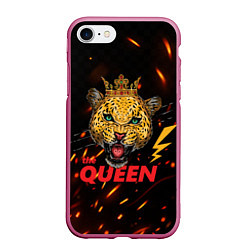 Чехол iPhone 7/8 матовый The Queen, цвет: 3D-малиновый