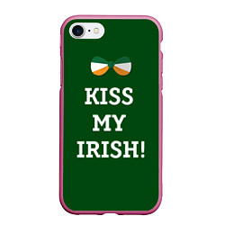 Чехол iPhone 7/8 матовый Kiss my Irish, цвет: 3D-малиновый