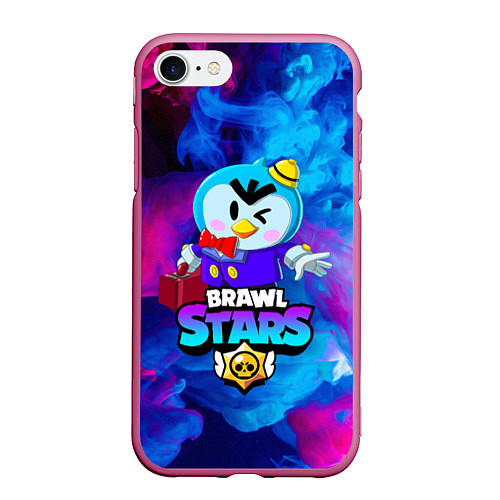 Чехол iPhone 7/8 матовый BRAWL STARS MRP / 3D-Малиновый – фото 1