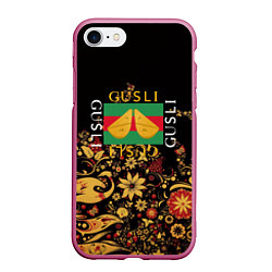 Чехол iPhone 7/8 матовый GUSLI, цвет: 3D-малиновый