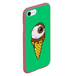 Чехол iPhone 7/8 матовый Мороженое с глазом, цвет: 3D-малиновый — фото 2
