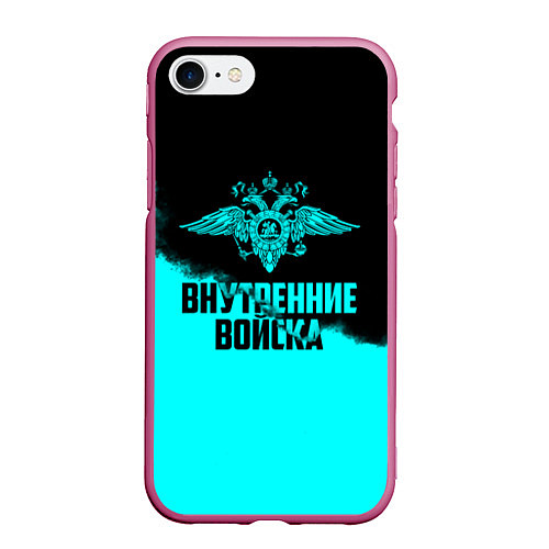 Чехол iPhone 7/8 матовый Внутренние Войска / 3D-Малиновый – фото 1