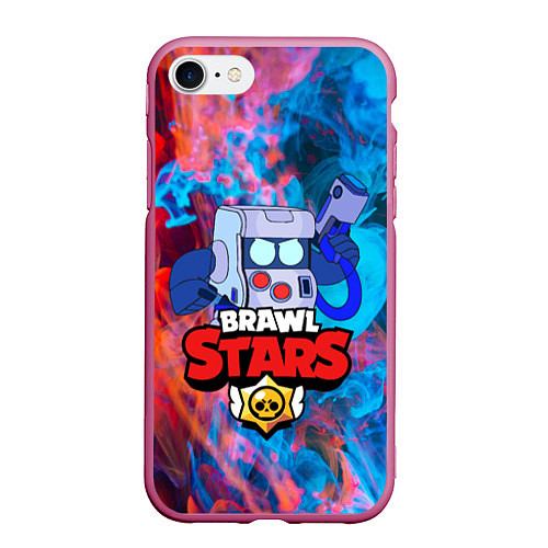 Чехол iPhone 7/8 матовый Brawl stars 8 bit / 3D-Малиновый – фото 1