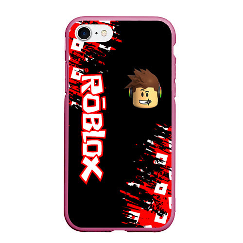 Чехол iPhone 7/8 матовый ROBLOX / 3D-Малиновый – фото 1