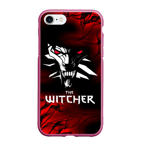 Чехол iPhone 7/8 матовый THE WITCHER / 3D-Малиновый – фото 1