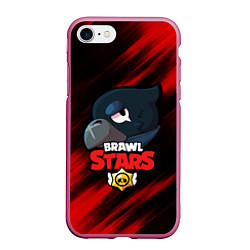 Чехол iPhone 7/8 матовый BRAWL STARS CROW, цвет: 3D-малиновый