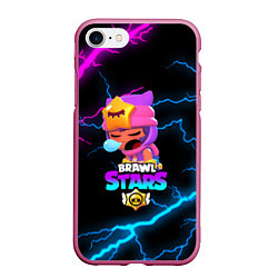 Чехол iPhone 7/8 матовый BRAWL STARS SANDY, цвет: 3D-малиновый