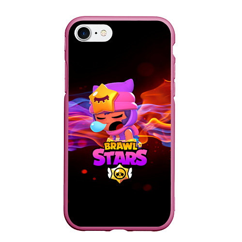 Чехол iPhone 7/8 матовый BRAWL STARS SANDY / 3D-Малиновый – фото 1