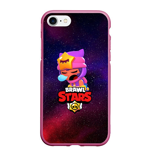 Чехол iPhone 7/8 матовый BRAWL STARS SANDY / 3D-Малиновый – фото 1