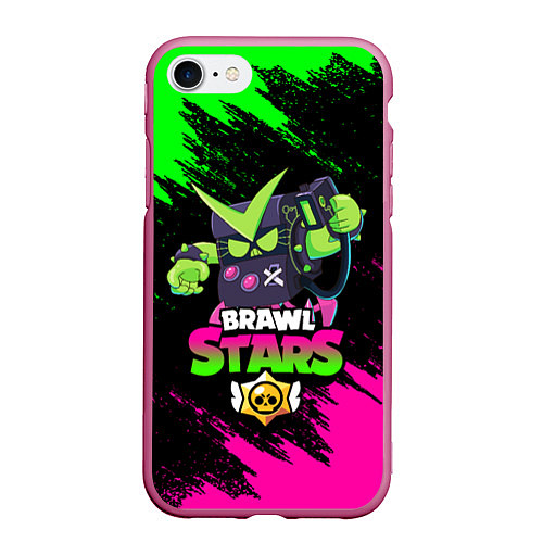 Чехол iPhone 7/8 матовый BRAWL STARS VIRUS 8-BIT / 3D-Малиновый – фото 1