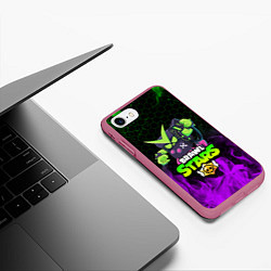 Чехол iPhone 7/8 матовый BRAWL STARS VIRUS 8-BIT, цвет: 3D-малиновый — фото 2