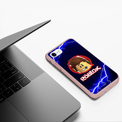 Чехол iPhone 7/8 матовый ROBLOX, цвет: 3D-светло-розовый — фото 2