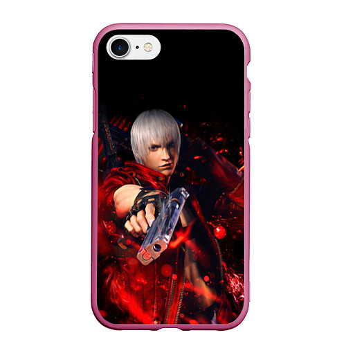 Чехол iPhone 7/8 матовый DEVIL MAY CRY DMC / 3D-Малиновый – фото 1