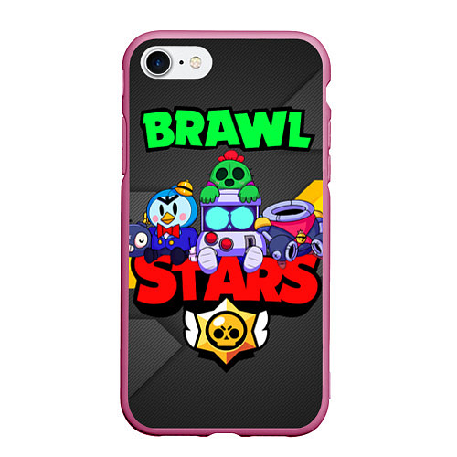 Чехол iPhone 7/8 матовый BRAWL STARS 2020 / 3D-Малиновый – фото 1