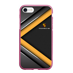 Чехол iPhone 7/8 матовый PORSCHE, цвет: 3D-малиновый