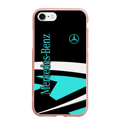 Чехол iPhone 7/8 матовый Mercedes-Benz / 3D-Светло-розовый – фото 1