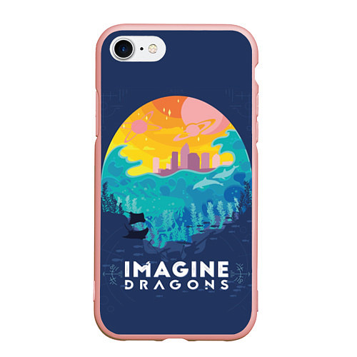 Чехол iPhone 7/8 матовый Imagine Dragons / 3D-Светло-розовый – фото 1