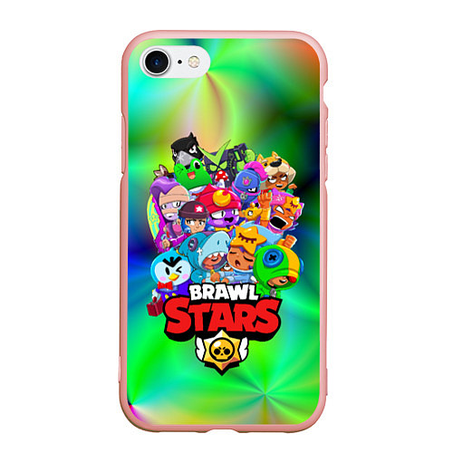 Чехол iPhone 7/8 матовый BRAWL STARS / 3D-Светло-розовый – фото 1