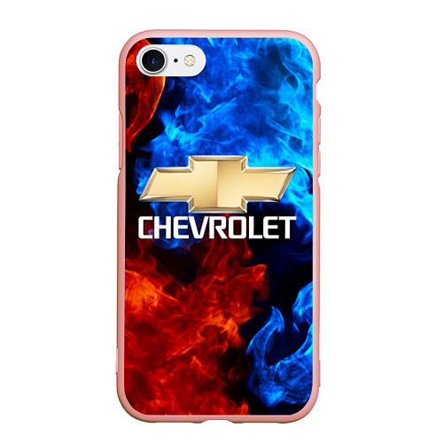 Чехол iPhone 7/8 матовый CHEVROLET / 3D-Светло-розовый – фото 1