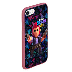 Чехол iPhone 7/8 матовый Brawl Stars Colt Кольт, цвет: 3D-малиновый — фото 2