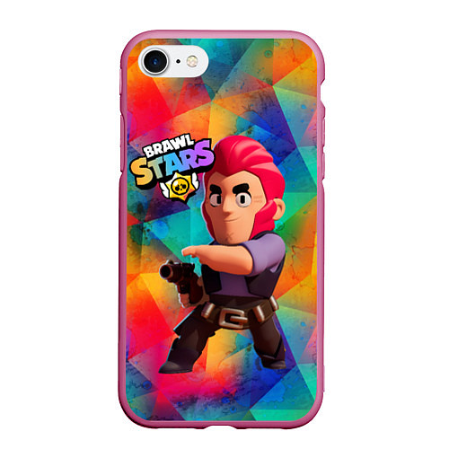 Чехол iPhone 7/8 матовый Brawl Stars Colt Кольт / 3D-Малиновый – фото 1