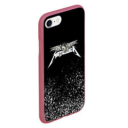 Чехол iPhone 7/8 матовый Металлика Metallica, цвет: 3D-малиновый — фото 2