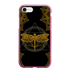 Чехол iPhone 7/8 матовый Golden dragonfly