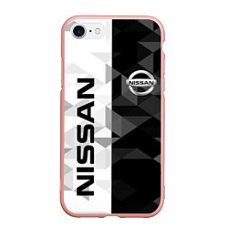 Чехол iPhone 7/8 матовый NISSAN, цвет: 3D-светло-розовый
