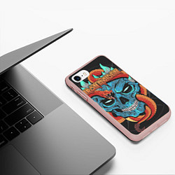 Чехол iPhone 7/8 матовый Iron Maiden, цвет: 3D-светло-розовый — фото 2