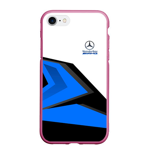 Чехол iPhone 7/8 матовый Mercedes-AMG / 3D-Малиновый – фото 1