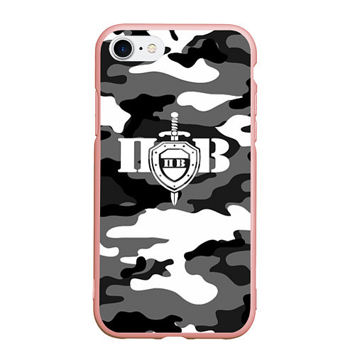 Чехол iPhone 7/8 матовый Пограничные Войска / 3D-Светло-розовый – фото 1