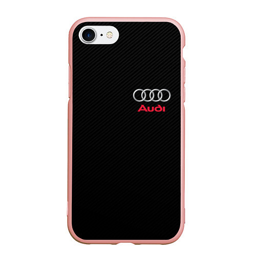 Чехол iPhone 7/8 матовый AUDI / 3D-Светло-розовый – фото 1