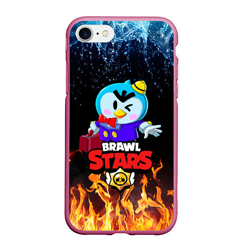 Чехол iPhone 7/8 матовый BRAWL STARS MRP / 3D-Малиновый – фото 1