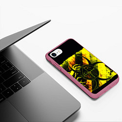 Чехол iPhone 7/8 матовый BIOHAZARD, цвет: 3D-малиновый — фото 2