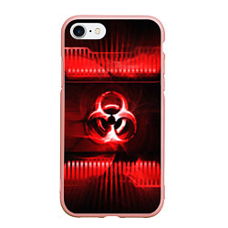 Чехол iPhone 7/8 матовый BIOHAZARD, цвет: 3D-светло-розовый