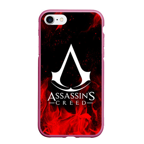 Чехол iPhone 7/8 матовый ASSASSINS CREED / 3D-Малиновый – фото 1