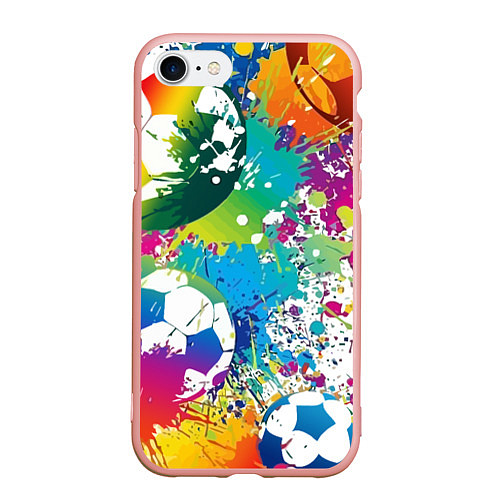 Чехол iPhone 7/8 матовый Football Paints / 3D-Светло-розовый – фото 1