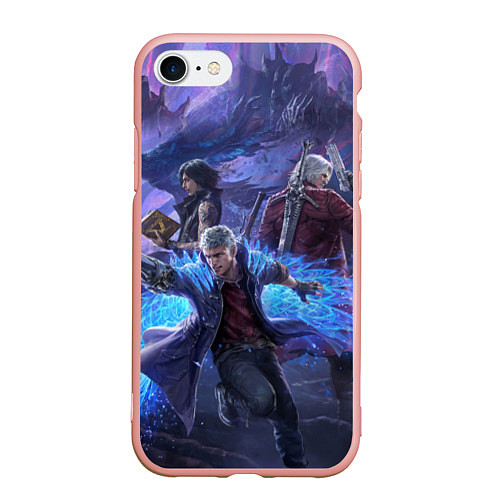 Чехол iPhone 7/8 матовый DEVIL MAY CRY / 3D-Светло-розовый – фото 1