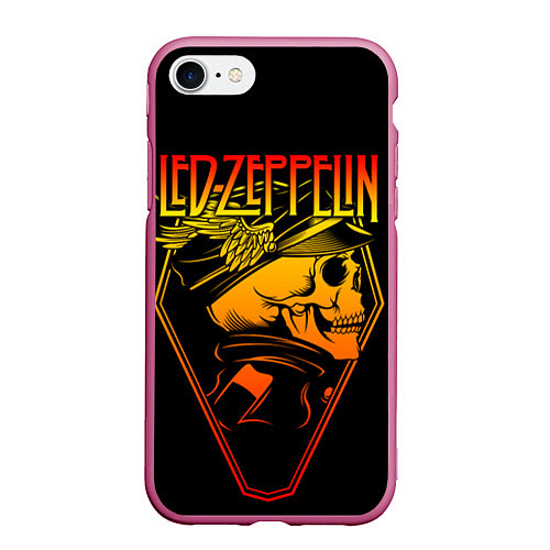 Чехол iPhone 7/8 матовый Led Zeppelin / 3D-Малиновый – фото 1
