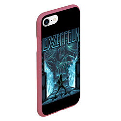 Чехол iPhone 7/8 матовый Led Zeppelin, цвет: 3D-малиновый — фото 2